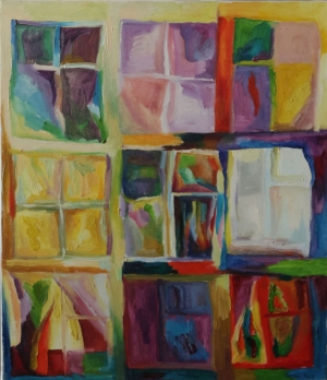 The windows. oil on canvas. 50X60 cm                  