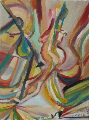 Woman disintegrating                        