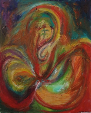The tenderness. oil on canvas. 40X50 cm               
