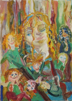 The faces of the women. oil. 50X70 cm     