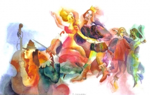  Watercolor dance        