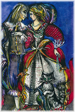 Puss in Boots mixed media                        