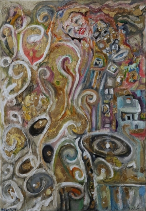 A woman in the style of Klimt          