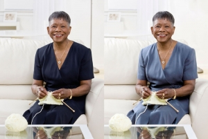 older-african-american-woman-smiling figure additions in Photoshop     