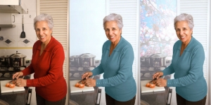 senior-woman-cooking figure additions in Photoshop     